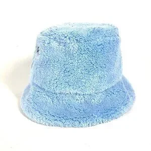 PRADA 1HC137 fur logo Bucket hat pile hat polyester blue/Black PRADA 1HC137 fur logo Bucket hat pile hat polyester blue  main image 2